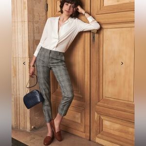 Sézane Gustav Trousers in Carreaux Noir / Anthracite